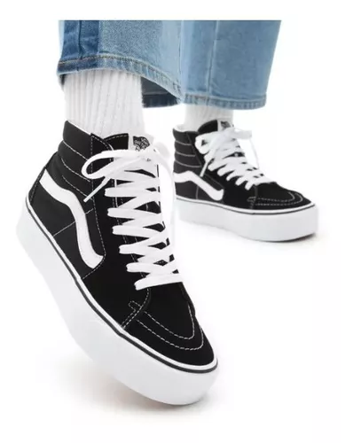 VANS SK8 HI PLATFORM 2,0 BLACK WHITE ropa and roll 3