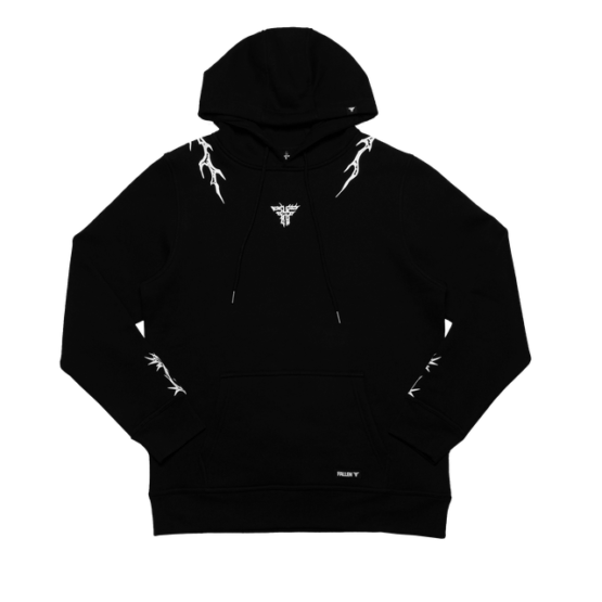 BUZO FALLEN  Iron Hoodie Black & White - Imagen 3