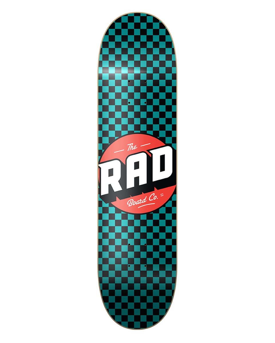 TABLA LOGO RAD CHECKERS BLACK TEAL ropa and roll 1