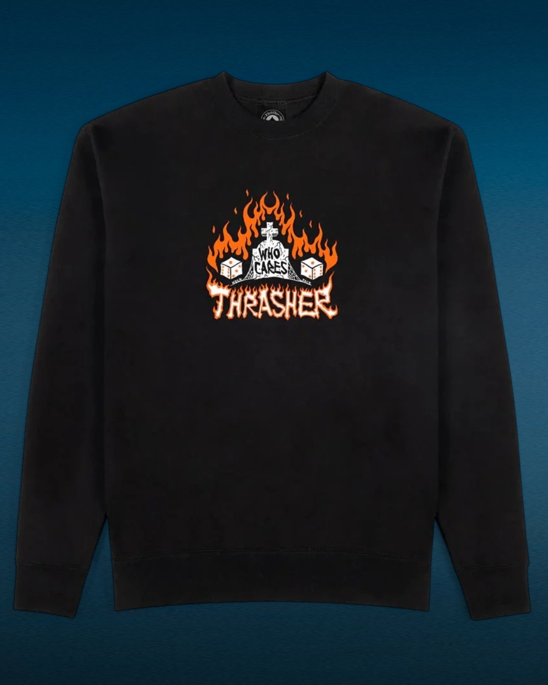 Thrasher Neckface Who Cares buzo ropa and roll web 4-Photoroom